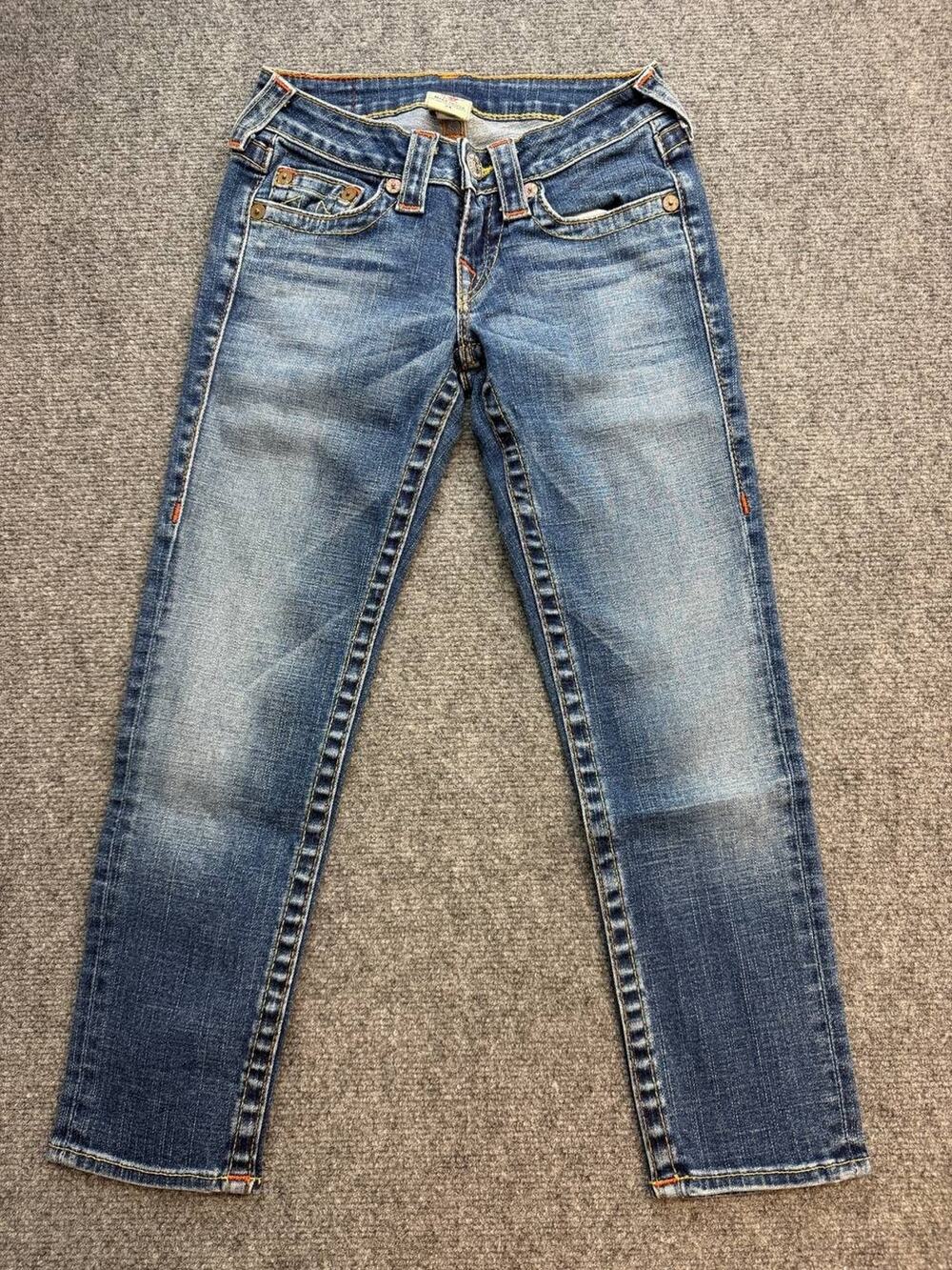 True Religion Women’s Size 24 Capri Jeans Low Rise Light Wash Made in USA